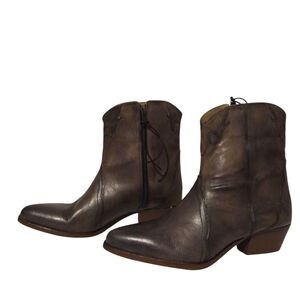 New Free People Brown Leather Ankle Boots Booties 9.5